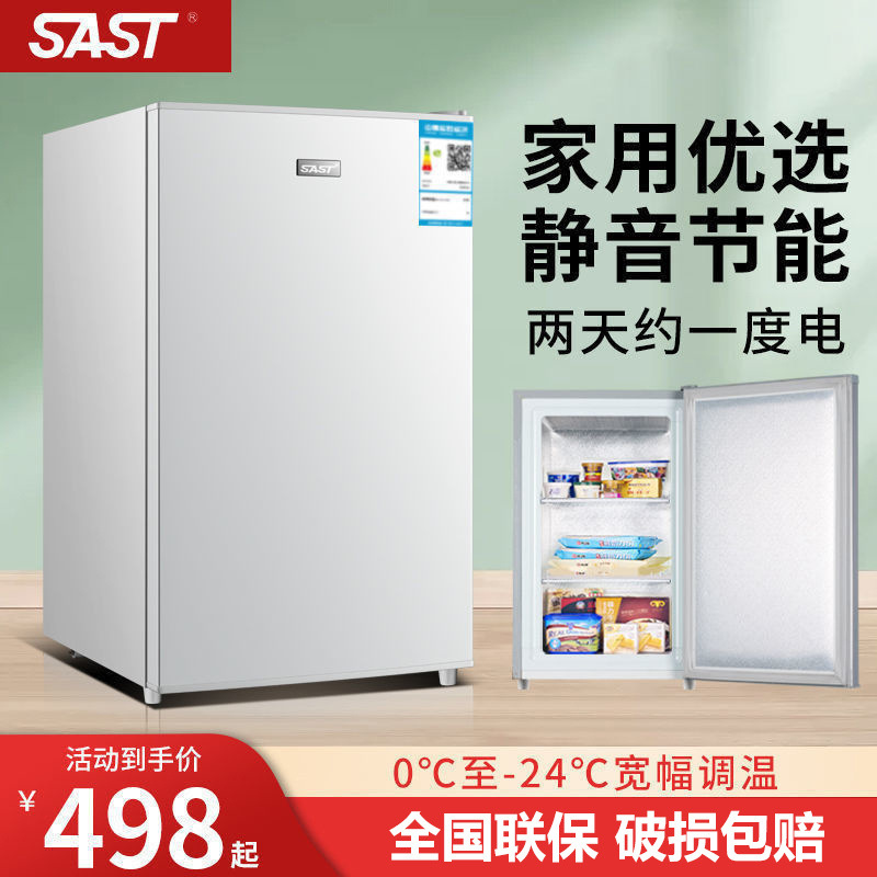 SAST先科家用小冰柜立式侧开门全冷冻柜家用冰箱小型冷冻立式冰柜