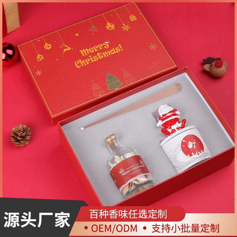 圣诞香薰礼盒雕像扩香石膏礼物熏香蜡烛礼品盒国庆中秋节布置摆件