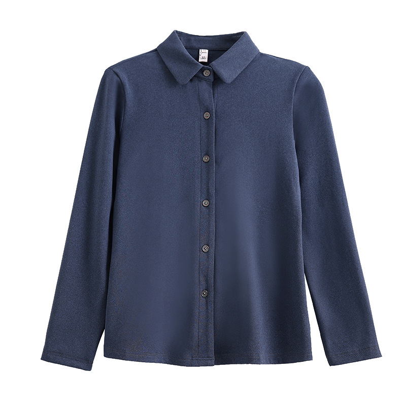A real photo of a double-sided German fleece shirt for women in autumn and winter. It features a fashionable and fashionable design with a touch of fleece and a warm base cardigan Item Picture