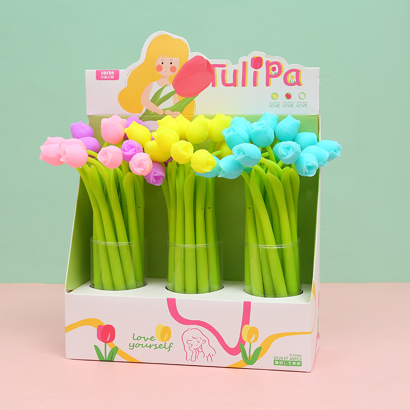 ZF2637 郁金香花朵摇摇笔