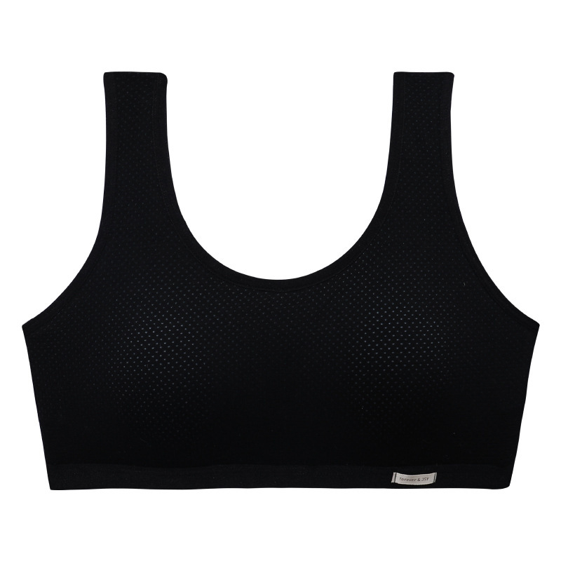 【 Activity 】 Net thin girls' vest underwear Women's pure cotton inner breathable anti-leakage fixed cup high school bra Item Picture