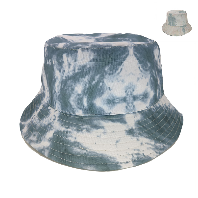 Double-sided tie-dyed fisherman hats for foreign trade, fashionable trend for men and women, double-sided basin hats, outdoor casual sun hats for spring and summer details Picture