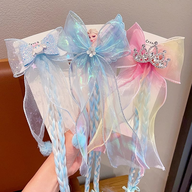 Kids' Hairpin 2024 New Bow Headpiece Super Fairy Princess Elsa Wings Sanrio Clip Girls' Hair Accessories Application Scenario