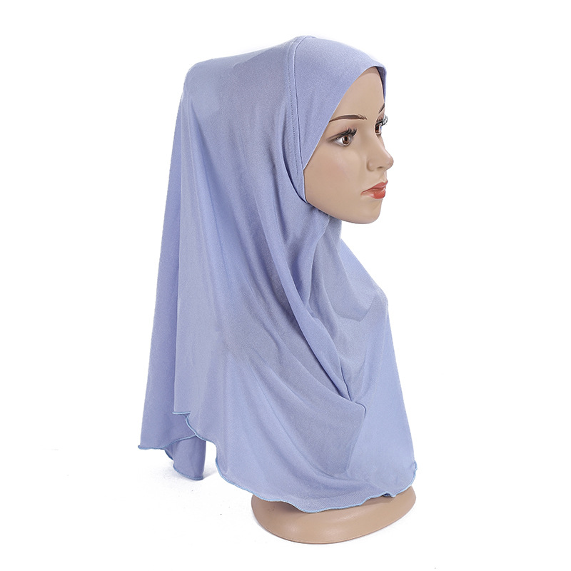 New Tao Yarn Children Adult Malaysia Headscarf Cross-Border Hot Selling Pure Color Simple Gauze Scarf H120 Item Picture