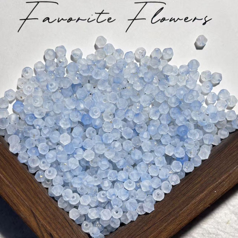 4mm double-sharp diamond-shaped glass beads, frosted gold-plated string beads, diy handcrafted bracelet, necklace material package, accessories details Picture