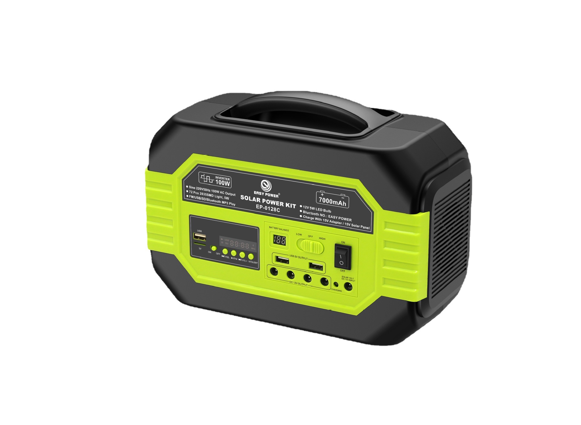 Portable solar emergency power lighting system with 100W inverter, lighting speaker and 12V energy storage power supply Item Picture