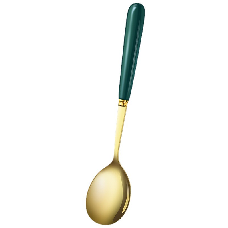 Western Food Spoon Thickened Stainless Steel Household Dining Spoon Children's Spoon Fork Spoon Set Korean Creative Net Celebrity Spoon Item Picture