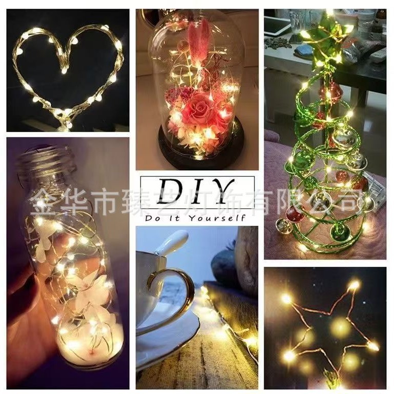 Copper wire lights, led small colored lights, flashing lights, string lights, starry sky light strips, birthday atmosphere lights, cakes, flower bouquets for decoration Specification image