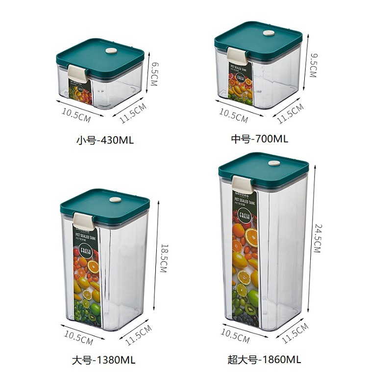 Kitchen food-grade jars, moisture-proof snack storage jars, sealed jars, grain and cereal storage boxes, transparent plastic Application Scenario
