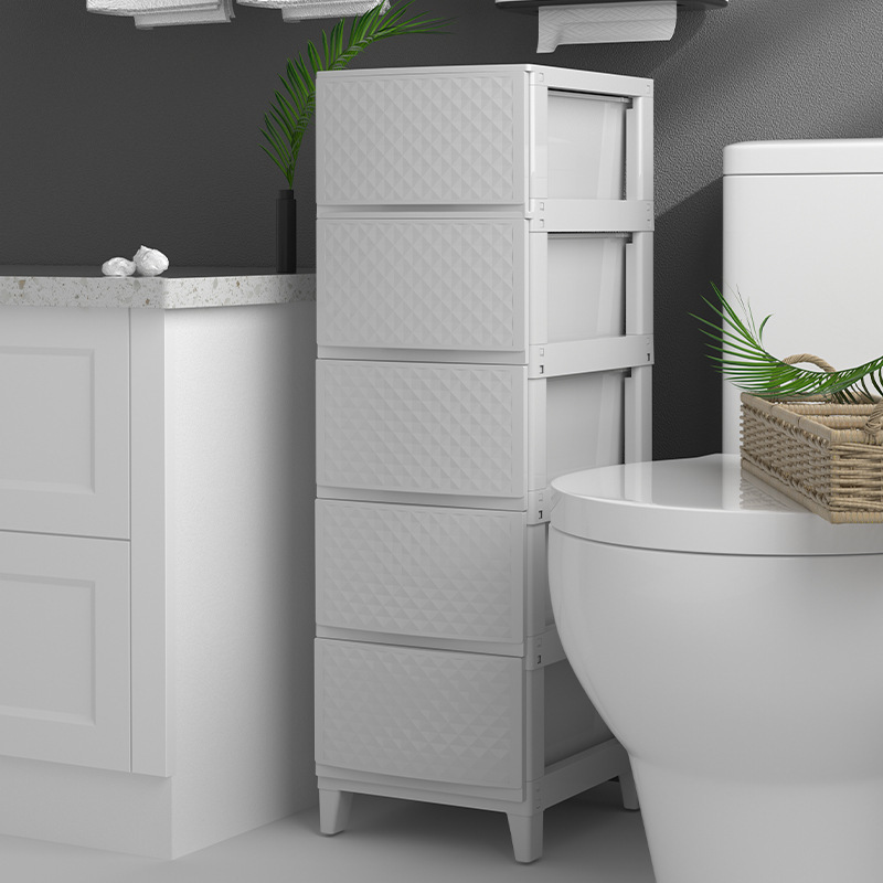 Drawer-type slit storage rack for storage cabinets