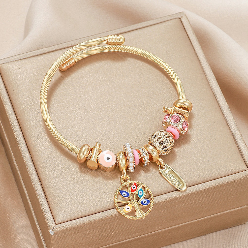 Oly Magic Bracelet 03030 Cross-Border Fashion Diy Panjia Bracelet Personality Demon Eyes Tree Of Life Stainless Steel Open Bracelet Women's Jewelry Bracelet Bracelet Bracelet Bracelet Bracelet Bracelet Bracelet Bracelet Bracelet Bracelet Bracelet Bracelet Bracelet Bracelet Bracelet Bracelet Bracelet Bracelet Bracelet Bracelet Bracelet Bracelet Jewelry details Picture