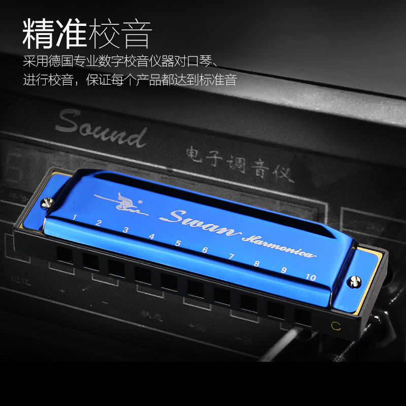Swan 10-Hole Blues Harmonica In C For Children Beginners Adult Blues 10-Hole Starter Harmonica Instrument Application Scenario