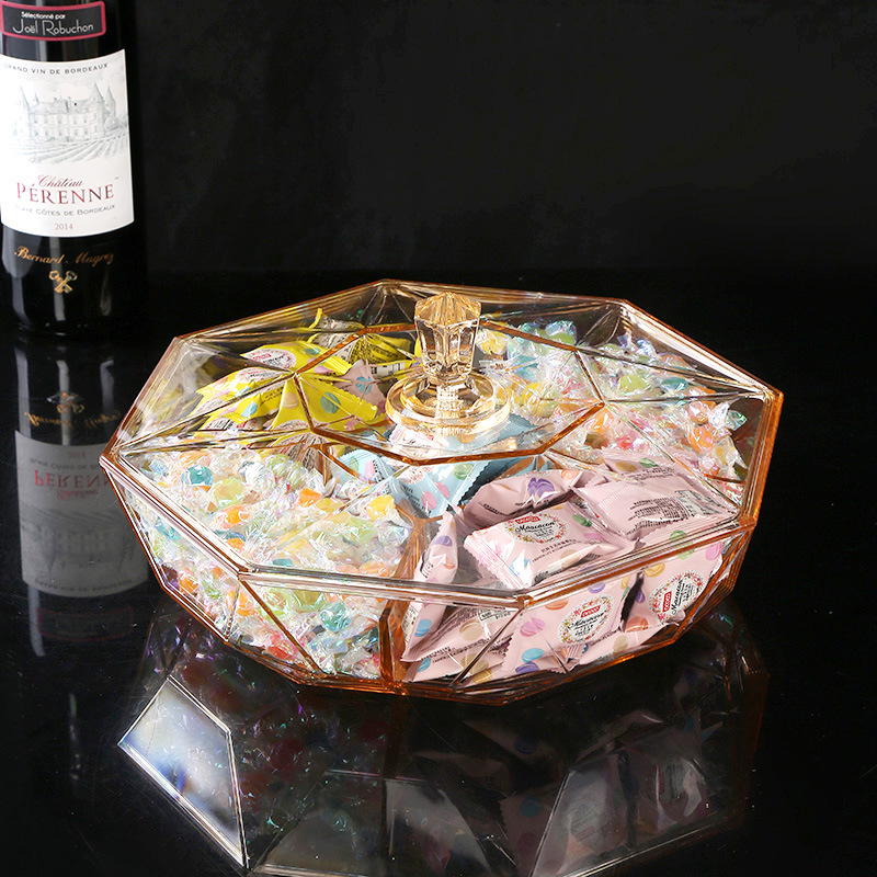Light Luxury Fruit Tray Living Room Coffee Table Candy Box Divided Snacks Storage Box Creative Superposition Multi-Layer Melon Seeds Dried Fruit Box