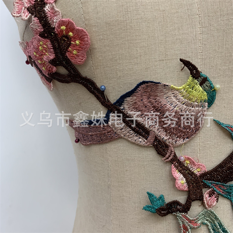 Magpie plum blossom edge water-soluble lace clothing accessory cloth pasted cheongsam accessories Application Scenario