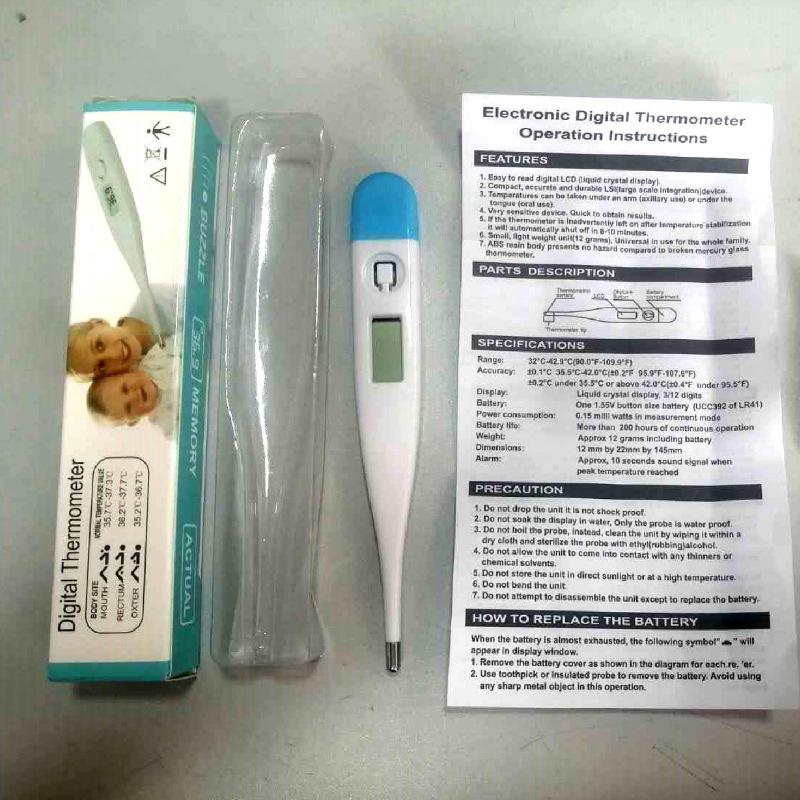Foreign Trade Cross-Border Hard Head Electronic Thermometer Adult Children Oral Underarm Thermometer Electronic Thermometer Specification drawing
