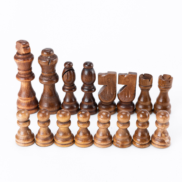 Wooden Game Pieces Wooden Humanoid International Chess Pieces Wooden Chess Pieces Children's Mental Checkers Wooden Toys Item Picture