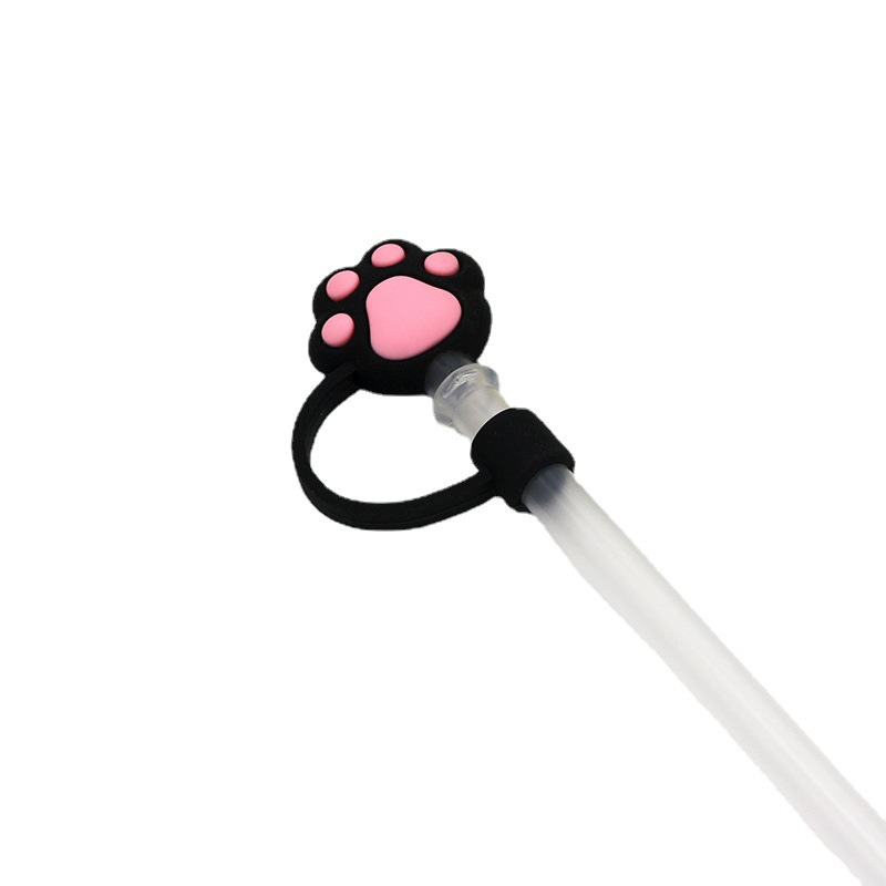 Cartoon Silicone Dust Cover Cat Coffee Straw Plug Soft Glue Straw Cap Recycleable Cute Wind Straw Cap Wholesale Item Picture