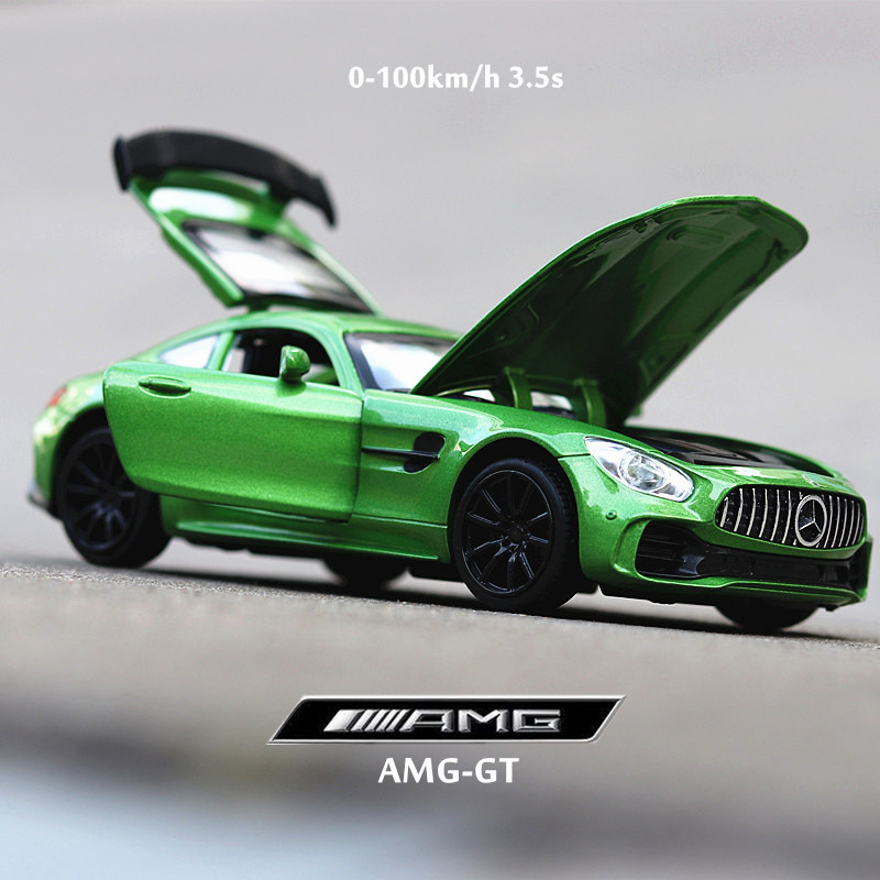 (盒装）建元车模GTR AMG跑车模型声光回力车汽车香水座摆件图