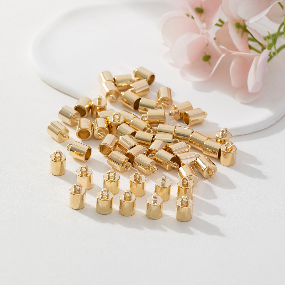 Weight Buckle Bell Bracelet Buckle Tassel Cap Round Rope Leather Rope Finishing Accessories Handmade Diy Material 8356
