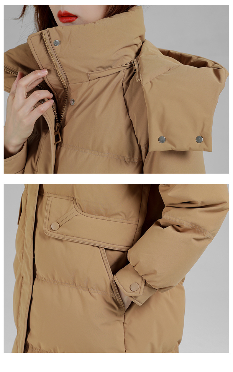 高端品牌加厚羽绒服2024冬天女士中长款宽松白鸭绒保暖外套正品详情34