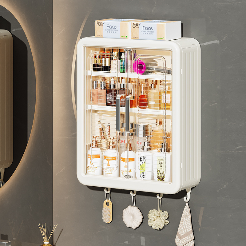 Bathroom Kitchen Storage Rack Bathroom Toilet Toiletries Over The Toilet Perforation-Free Wall Hanging Cosmetics Storage Cabinet Specification drawing