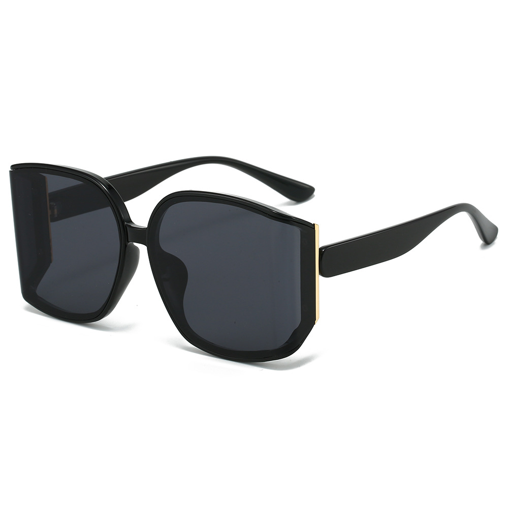 Fashionable large-frame multi-sided curved lens sunglasses, high-end European and American UV-resistant sunglasses, and personalized street style glasses
