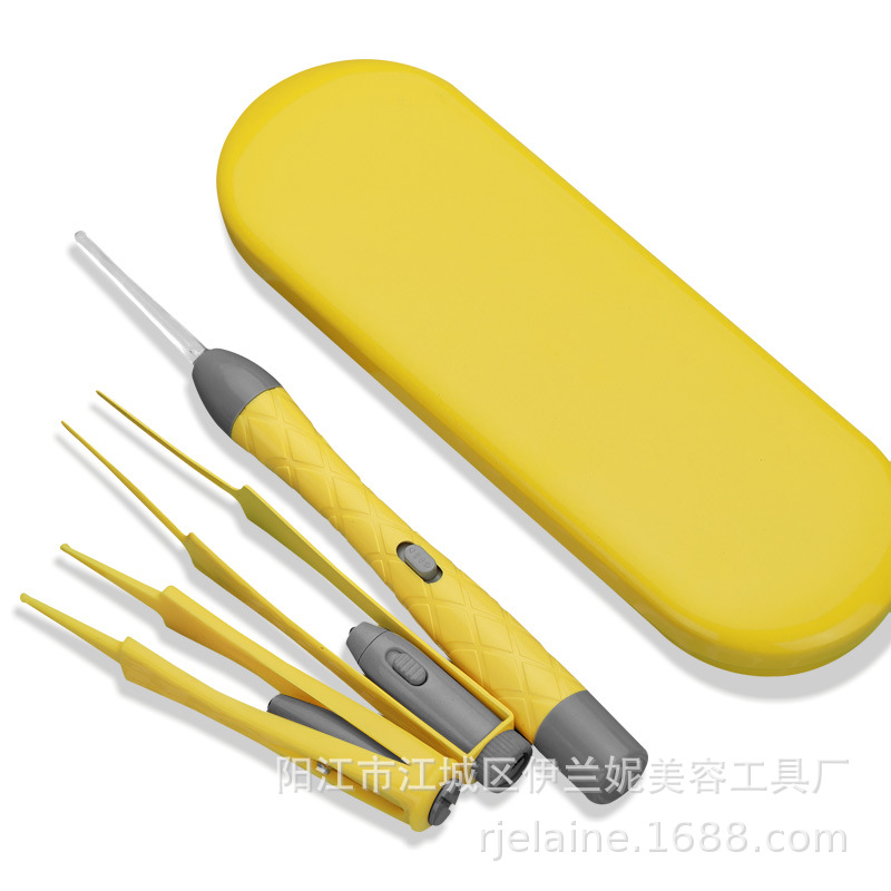 New in-stock luminous ear spoon set, children's ear picking tools, visual charging ear scooping spoon, luminous nasal discharge ear picking tweezers Item Picture