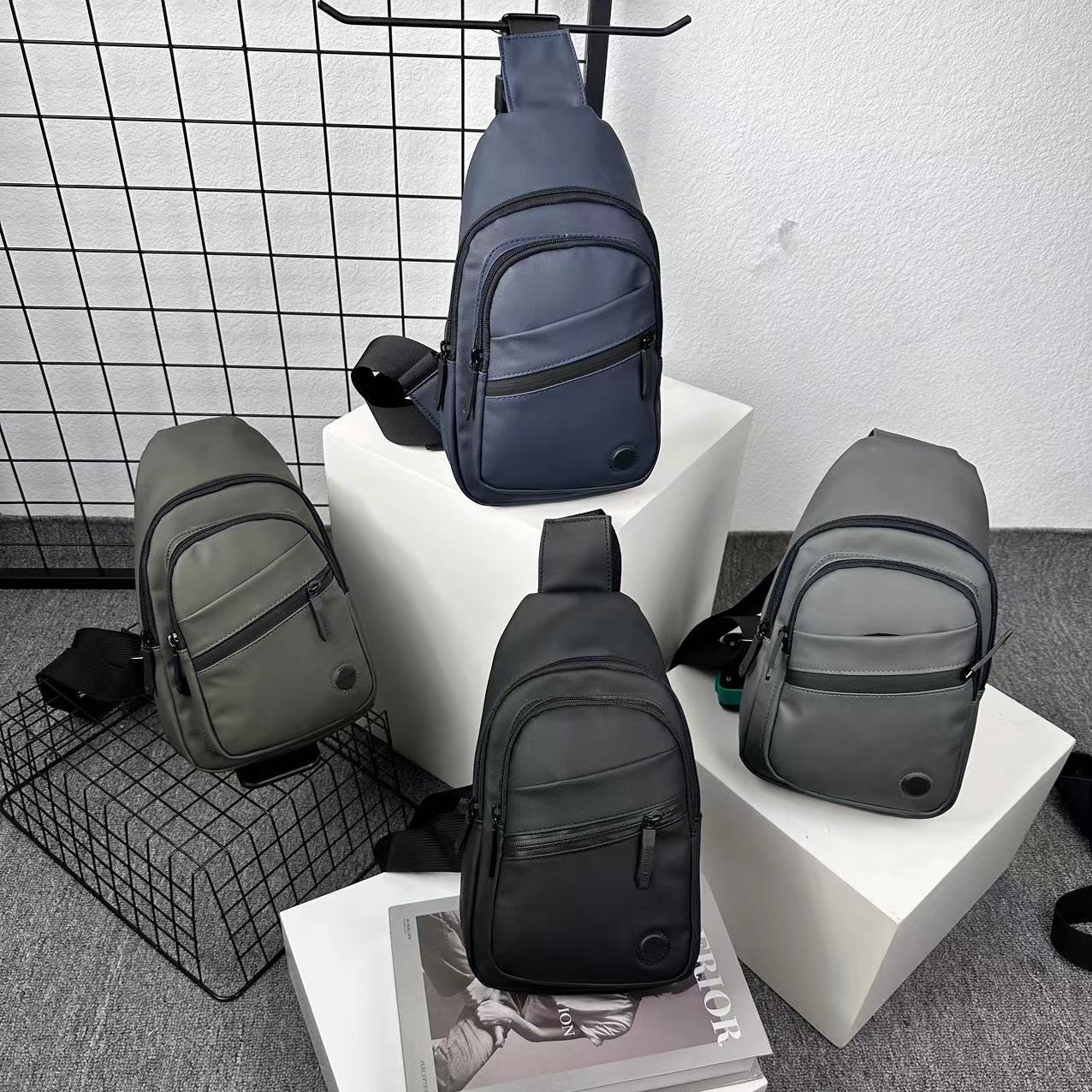 Cross-Border Men's Chest Bag 2024 New Multi-Functional Shoulder Bag Casual All-In-One Outdoor Storage Front Diagonal Anticrossbody Bag