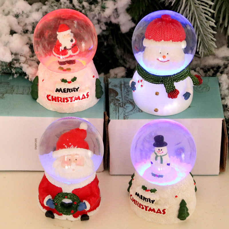  圣诞水晶球/圣诞装饰/装饰摆件 /发光树脂/玻璃球/水晶球/圣诞节/圣诞用品产品图