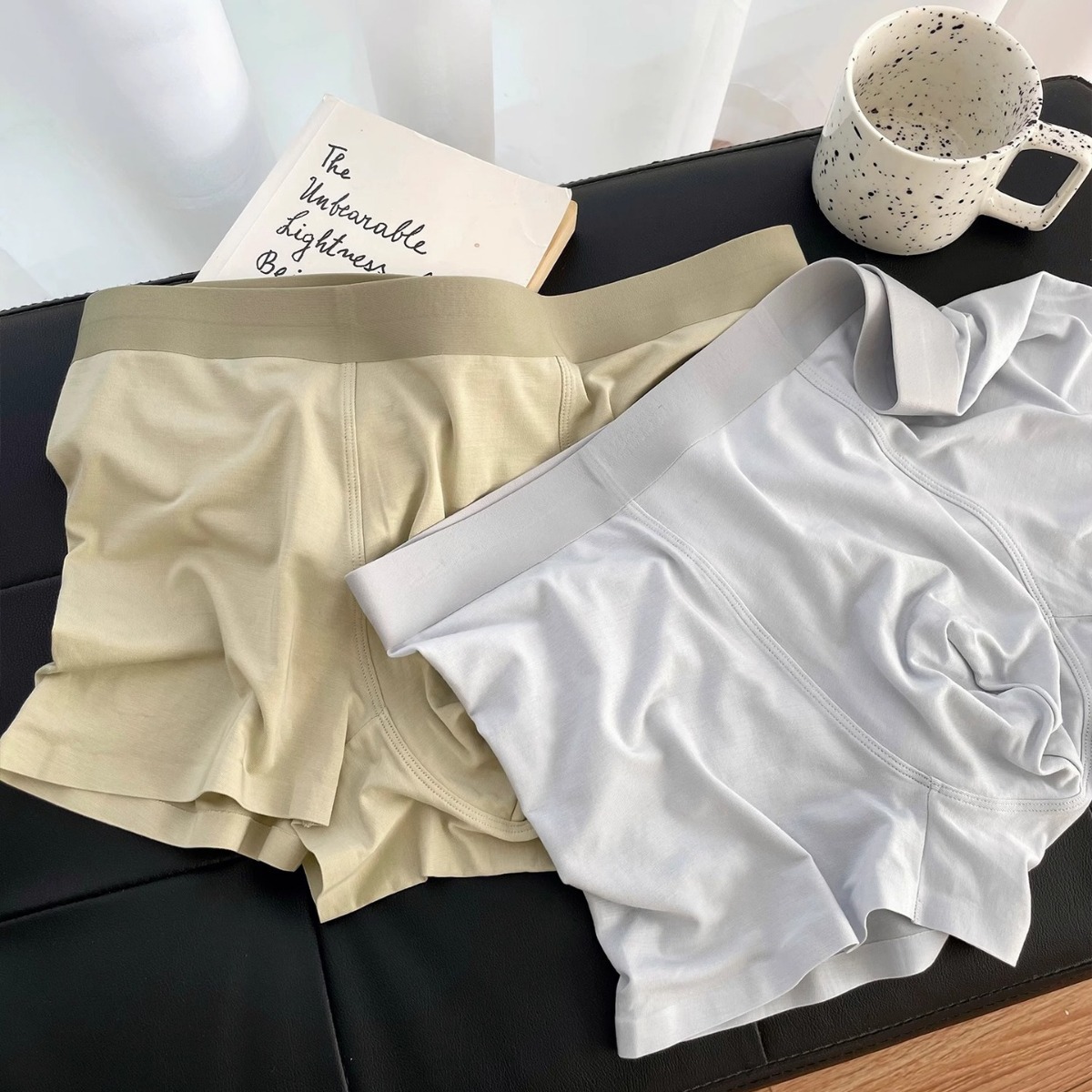 80S Lanzing Modal Men's Underwear Mulberry Silk 5A Antibacterial File Breathable Boxer Shorts Pure Color Simple And Seamless Specification drawing