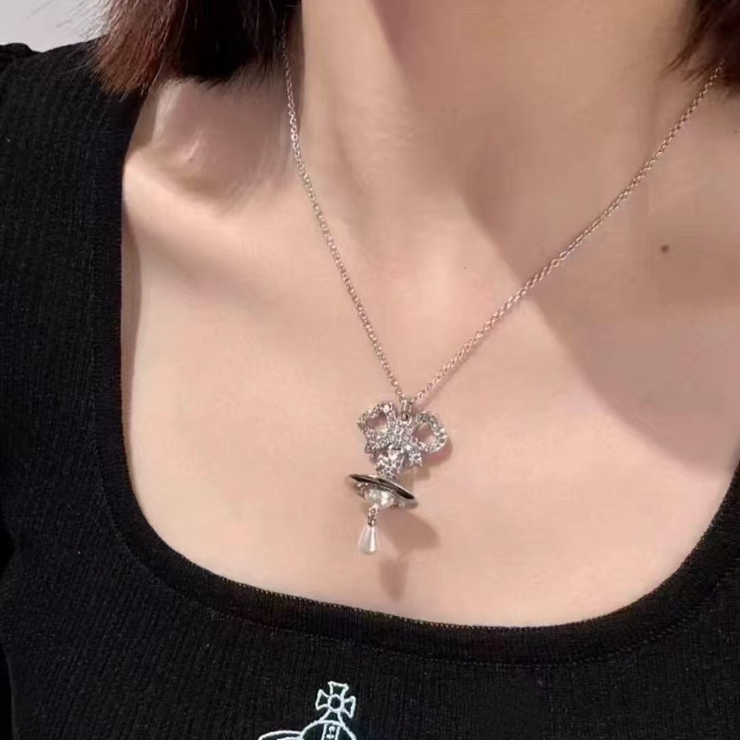 【蝴蝶结系列】西太后新款蝴蝶结手镯 蝴蝶结巴洛克项链轻奢小众详情9