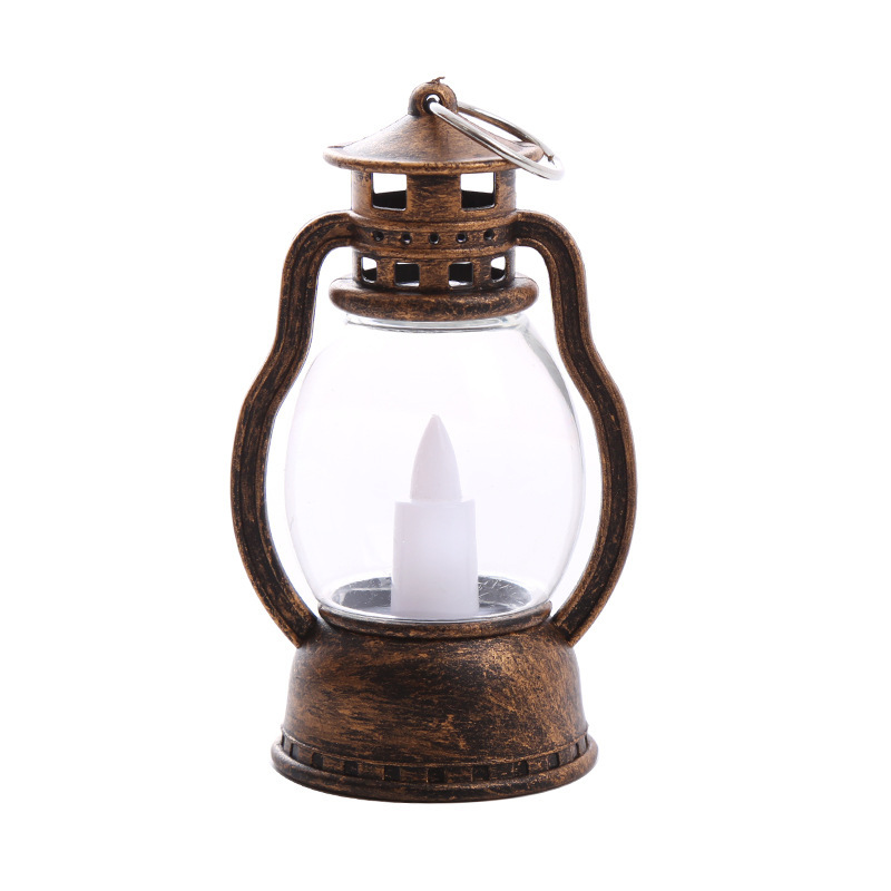 mini oil lamp, led electronic candle lamp, retro horse lantern ornament Item Picture