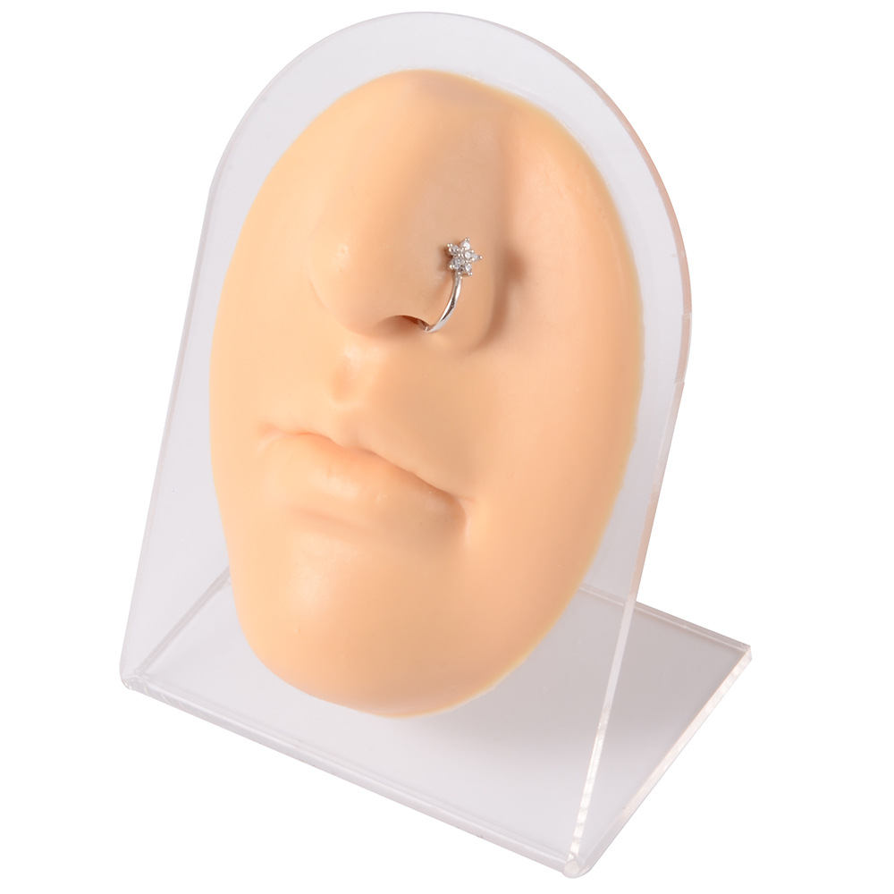 跨境脸部硅胶模型嘴巴抹口红穿刺训练摆拍用模型鼻钉鼻环唇钉展示详情图5