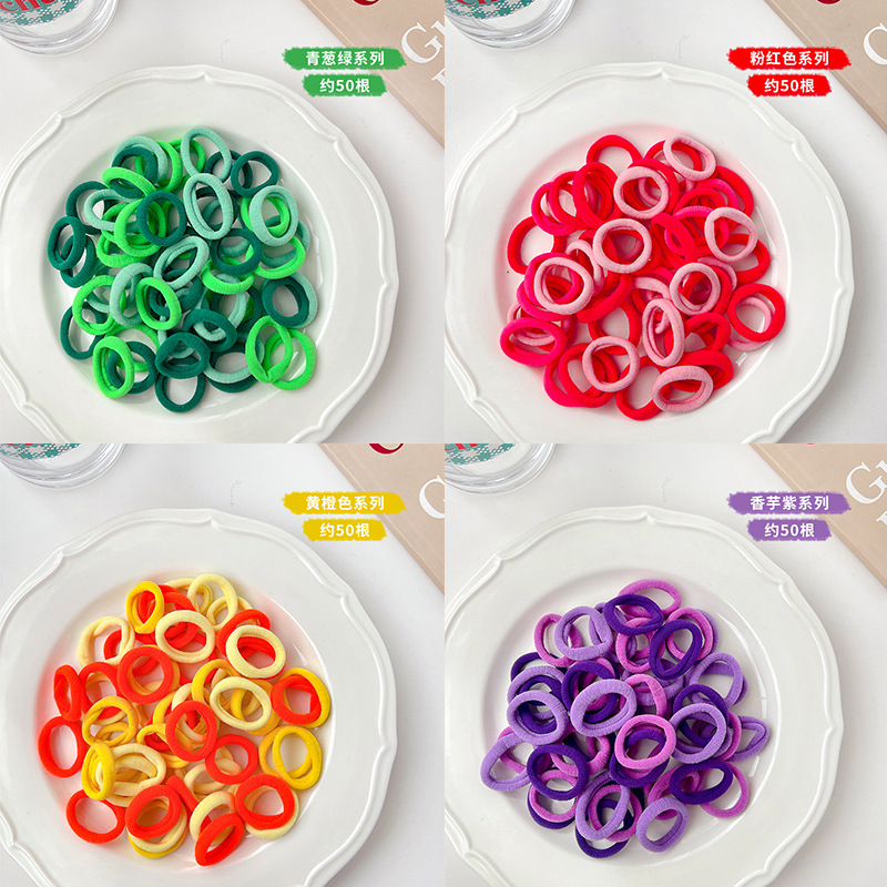 Colorful children's hair ties and headbands are not harmful to girls' hair and have good elasticity. Small hair bands, rubber bands, and hair bands are baby headwear Specification image