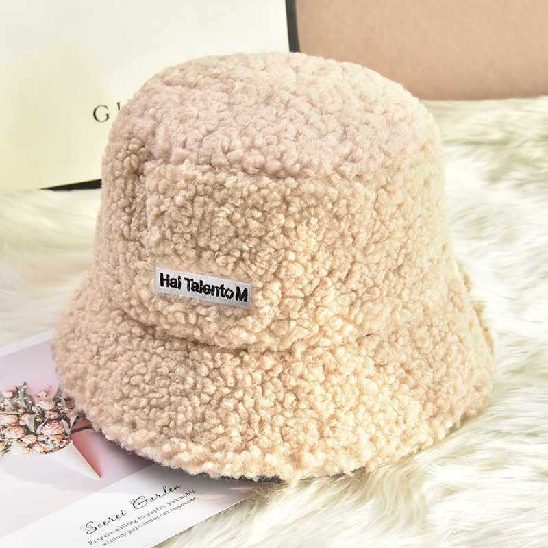 Net Red Lamb Plush Fisherman Hat Female Autumn And Winter Korean Version Of Tide Face Small New Warm Everything Sun Basin Hat Application Scenario