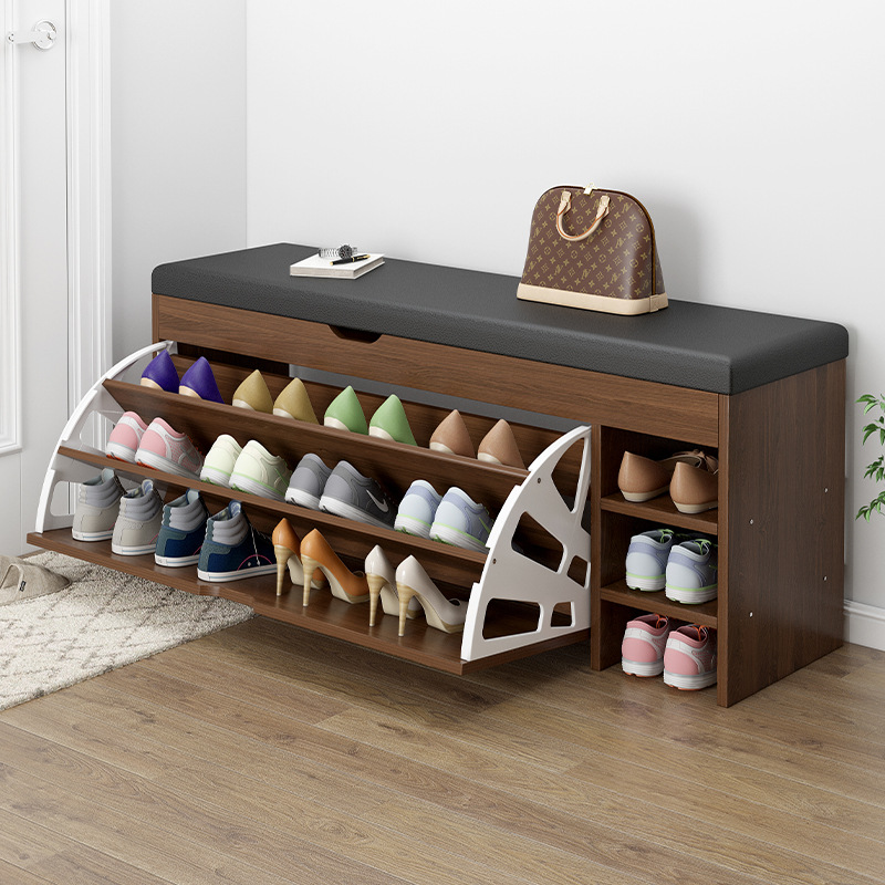 Shoe bench for shoe cabinet at home door can be seated shoe stool entry stool network red soft bag cushioned shoe rack full figure