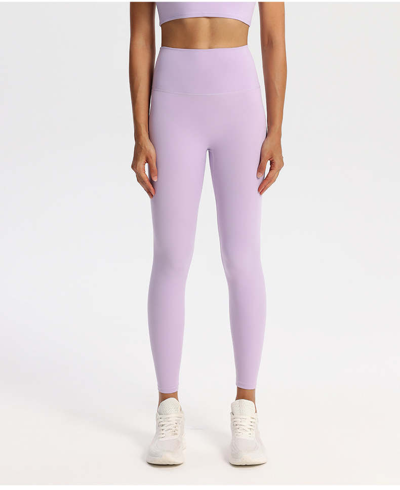 高腰提臀弹力裸感运动紧身裤速干跑步训练外穿显瘦瑜伽裤女运动户外健身服详情22