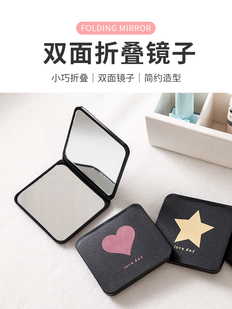 镜子批发随身携带迷你化妆镜双面便携桌面手持折叠镜子家用小型女