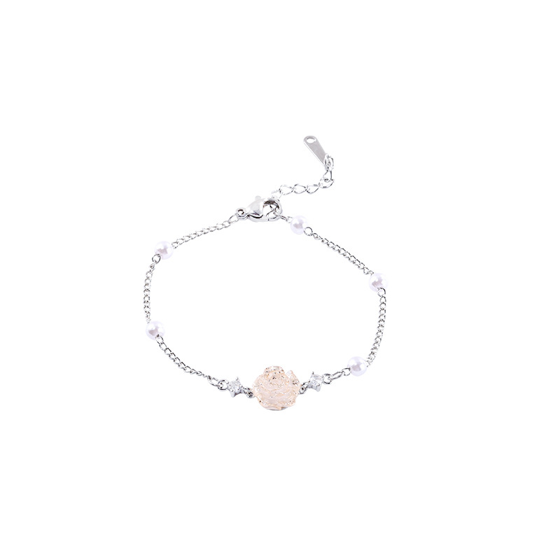 2023 New Pearl Flower Bracelet Female Light Luxury Temperament Small High-Grade Sense Bracelet With Adjustable Hand Accessories Item Picture