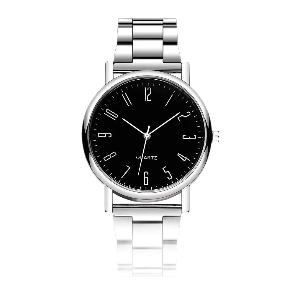 Regalo relojes en stock repulsión relojes para hombres correa de acero inoxidable estudiante cuarzo relojes para hombres Item Picture