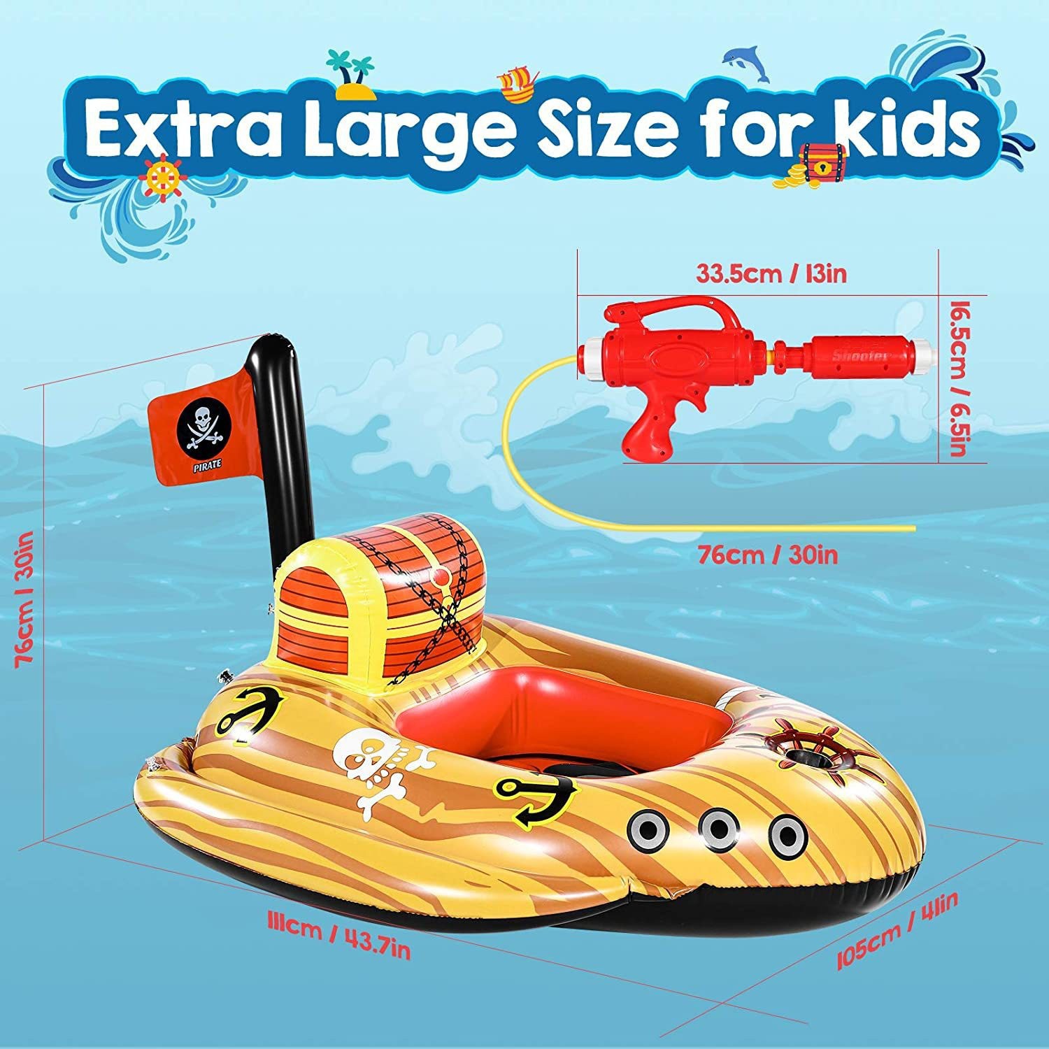 游泳圈/泳圈/喷水海盗船/儿童充气船/水上玩具/玩具/充气船细节图