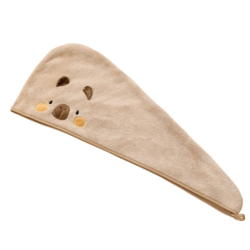 Capibara Capybara Coral Velvet Triangular dry hair cap, Absorbent quick-drying thickened dry hair towel, makeup removal and postpartum headscarf Application Scenario