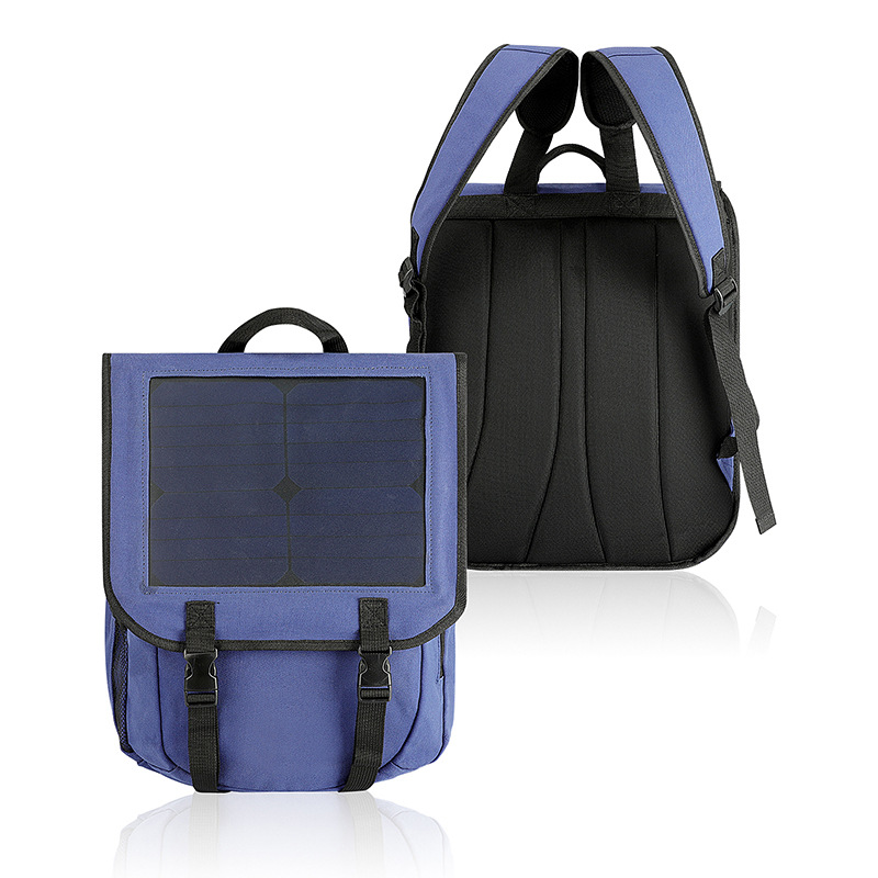 户外太阳能背包  帆布太阳能双肩背包 多功能户外太阳能双肩包