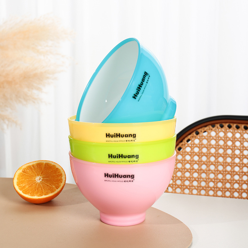 Brilliant color double bowl plastic bowl kindergarten rice bowl cartoon home square rice bowl