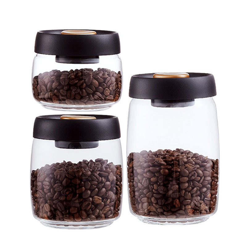 厨房透明密封罐抽真空咖啡豆保存罐玻璃储存罐食品防潮保鲜储物罐详情图5
