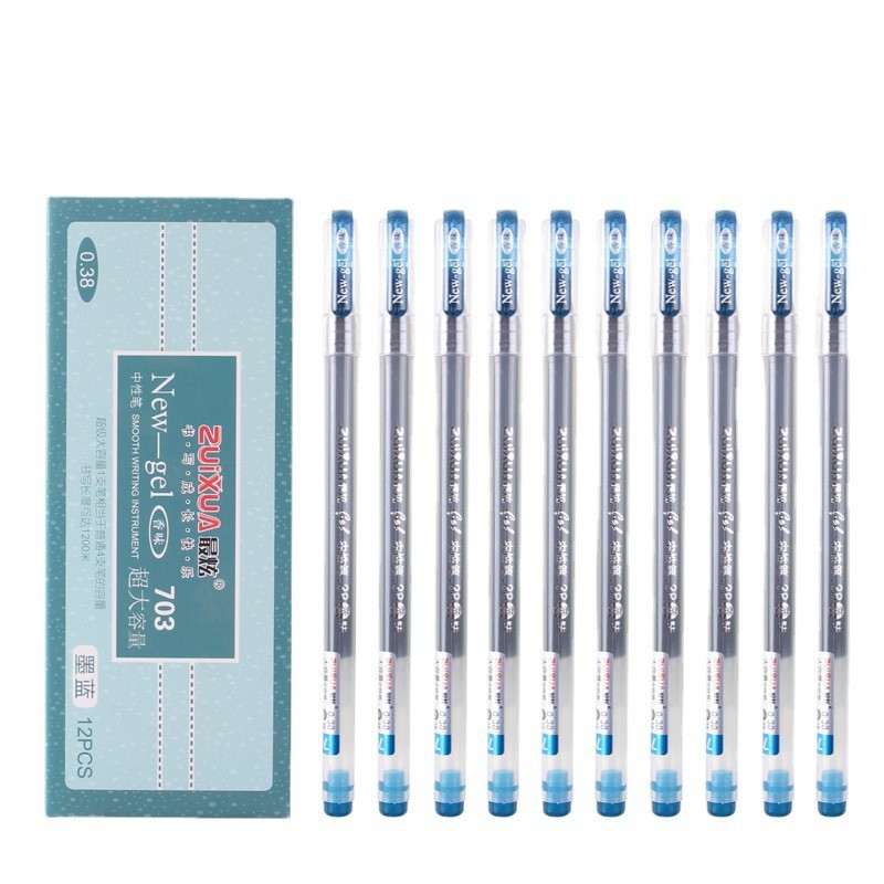 0.38mm Fragrance neutral pen black blue red pen all-in-one neutral pen large capacity straight liquid pen student stationery wholesale Item Picture