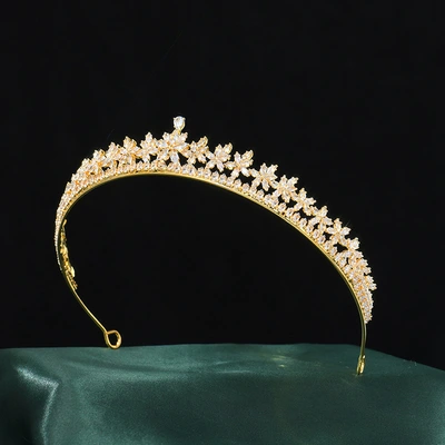 Ladies light Luxury Crown Princess stage show encrusted diamond crown Baroque wedding headdress rhinestone headband wholesale thumbnail