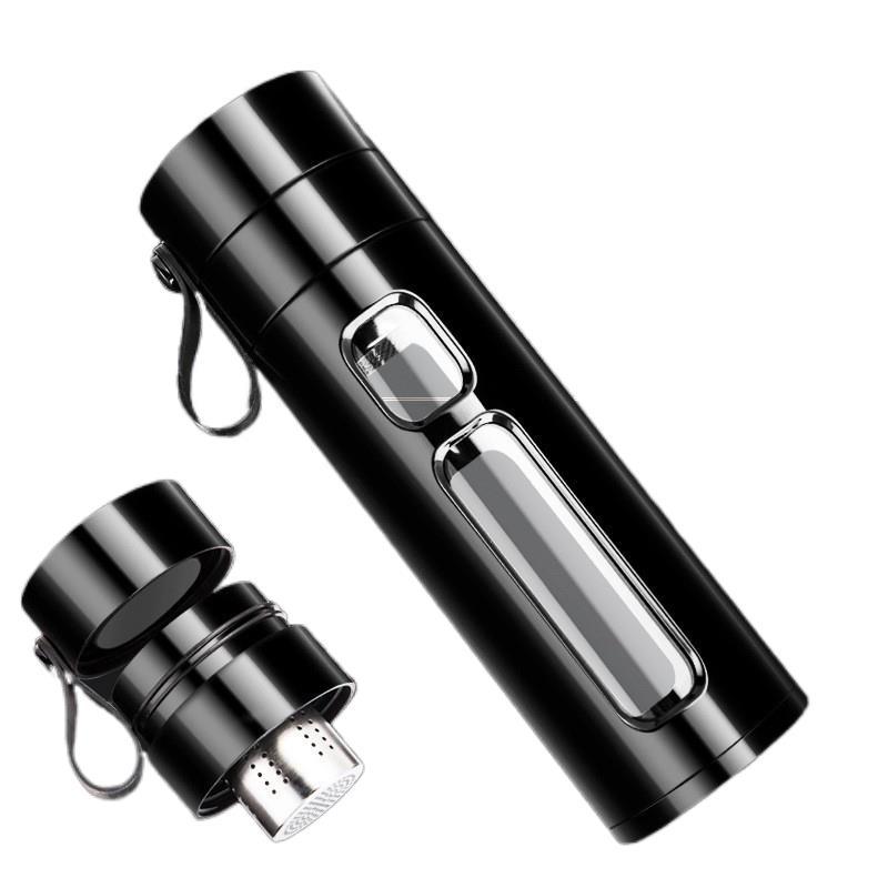 High-Grade Anti-Fall Insulated Double-Layer Cup Tea Separation Tea Cup Men's Portable Water Cup Women's Glass Wholesale Item Picture