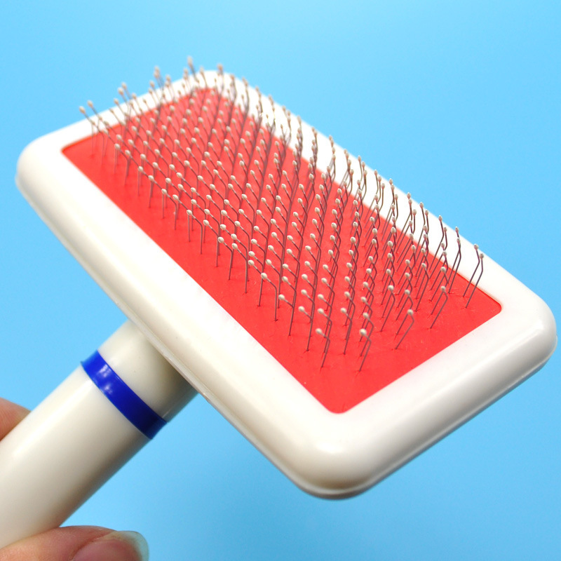 Pet comb, dog hair brush, stainless steel round head, white airbag needle comb, dog split comb