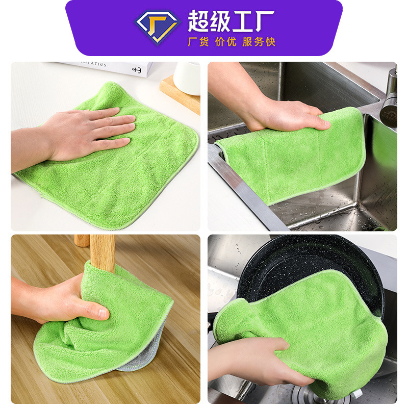 Thickened Dishcloth Oil-Free Dishwashing Cloth Absorbent Hair To Oil Towel Kitchen Household Rag Supply Wholesale details Picture